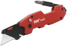 XW Folding Utility Knife with Screwdriver, 5-in-1 Multi-functional Heavy Duty Lo