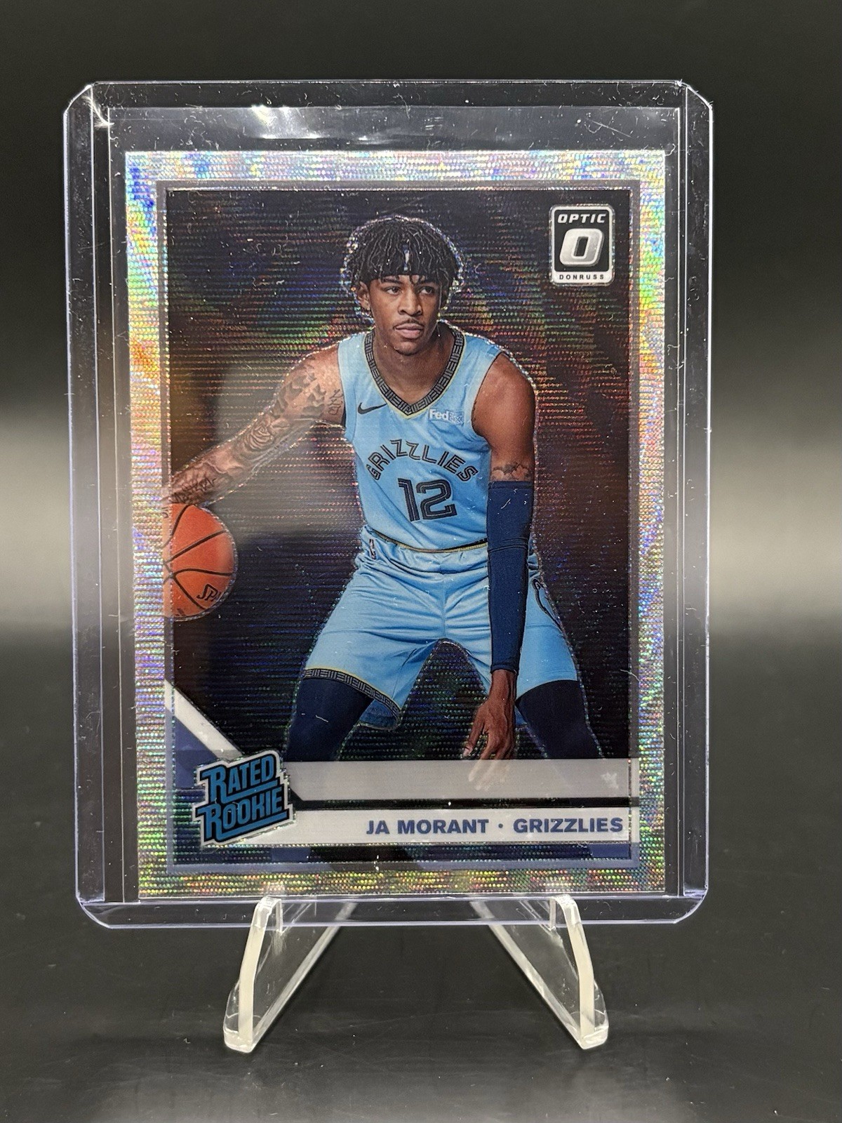 2019 Panini Donruss Optic Ja Morant Silver Wave Prizm Rated Rookie #168