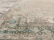 Vintage Turkish Rug Handmade Wool Jute Oushak 4x7 Area Rug Neutral