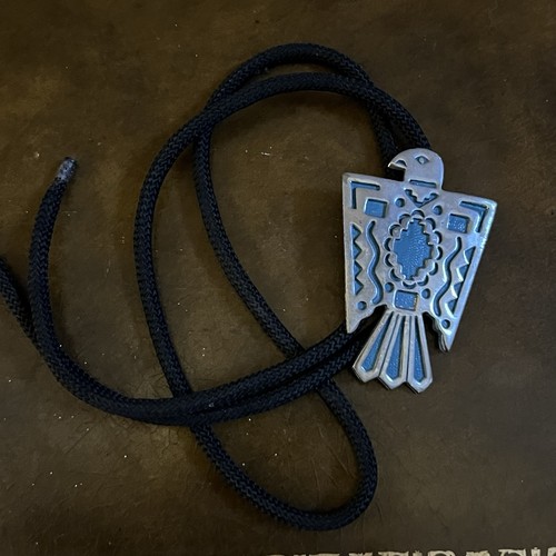 Vintage Native American Thunderbird Bolo Tie - Picture 4 of 6