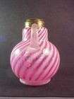 Cranberry Opalescent Swirl Pattern Mystery Item – Lamp? – Repurposed Syrup? — photo 4