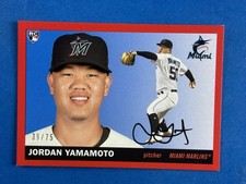 2020 Topps Archives Red #91 Jordan Yamamoto Miami Marlins #/75