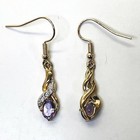 Fashion Gold Tone Amethyst & CZ Jewelry Set, 17.5g — photo 3