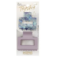 TAYSHIA BY SCUNCI RECTANGULAR CUT OUT CLAW CLIPS - 2 PCS. (60059)