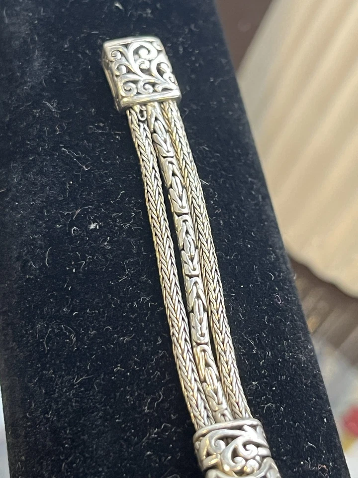 Brazalete Sarda de plata de ley 925 filigrana triple hilo 7” - ¡hermoso! Foto 2 de 4
