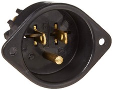 Leviton 15 Amp 125 Volt Heavy Duty Flanged Inlet Receptacle Black Commercial ...