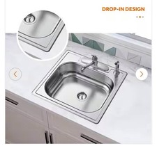 Glacier Bay 25 in. Drop in Single Bowl 20-Gauge Stainless Steel Kitchen Sink