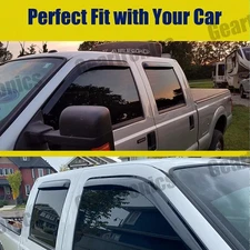 For 1999-2016 Ford F-250 Super Duty Window Visor Vent Sun Rain Guards Xsfyqkaqai