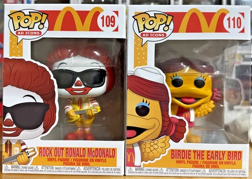 Funko Pop! Rock out Ronald McDonald 109 Birdie the Early Bird 110 Ad Icons Lot