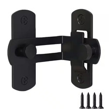 90-Degree Black Barn Door Lock Heavy-Duty Gate Latch Buckle Door Flip Latch Lock