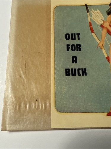 Vtg 1950s ORIGINAL Pinup Girl Decal w Envelope Out for a Buck Hunter Glamour - Picture 7 of 8