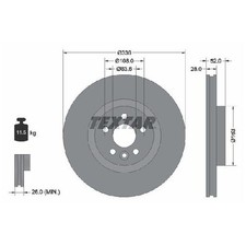 2x Textar Scheibenbremse 26053508 vorne
