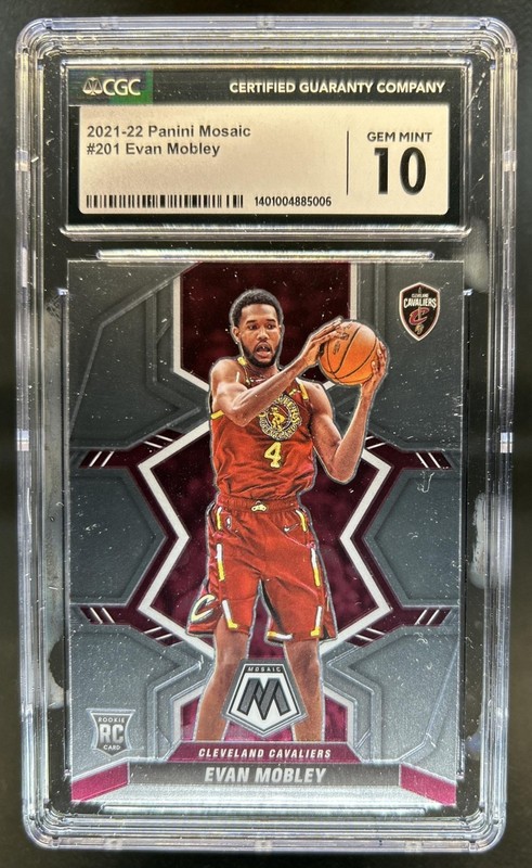 2021-22 Panini Mosaic Evan Mobley RC Rookie #201 Cavaliers CGC 10 GEM MINT
