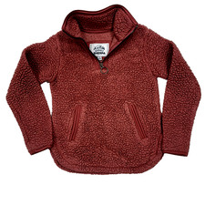 Cuddly Sherpa Kids Girls 1/4 Zip Pink Pullover Kangaroo Pocket sz 5/6