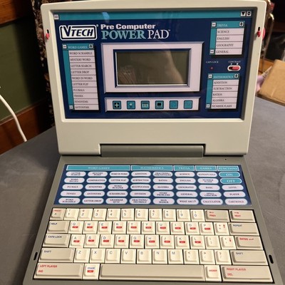 VTech Pre Computer Power Pad Vintage Children's Laptop Electronic 1990s works