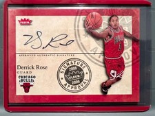 RC Auto 08 09 Fleer Derrick Rose NBA Autographed Rookie Signature Bulls Panini