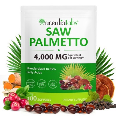 Sägepalme & Kürbiskernöl 300 Kapseln 4000mg Prostata Harn Haarausfall