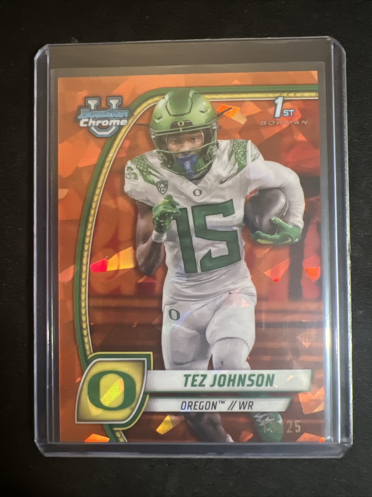 2024 Bowman Chrome University Sapphire Tez Johnson Orange #171 13/25 Bucs