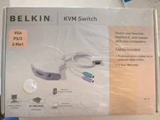 NEW Belkin KVM Switch 2 port USB VGA ps/2 Audio Computer