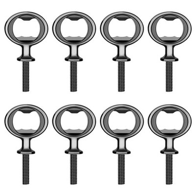 Ohiyoo Metal Bottle Opener Kits 8 Pack Blank Stainless Steel Black