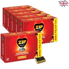 240 Count Zip High Performance Firelighters - Long Burning & Reliable for BBQs 0.13 per lighter