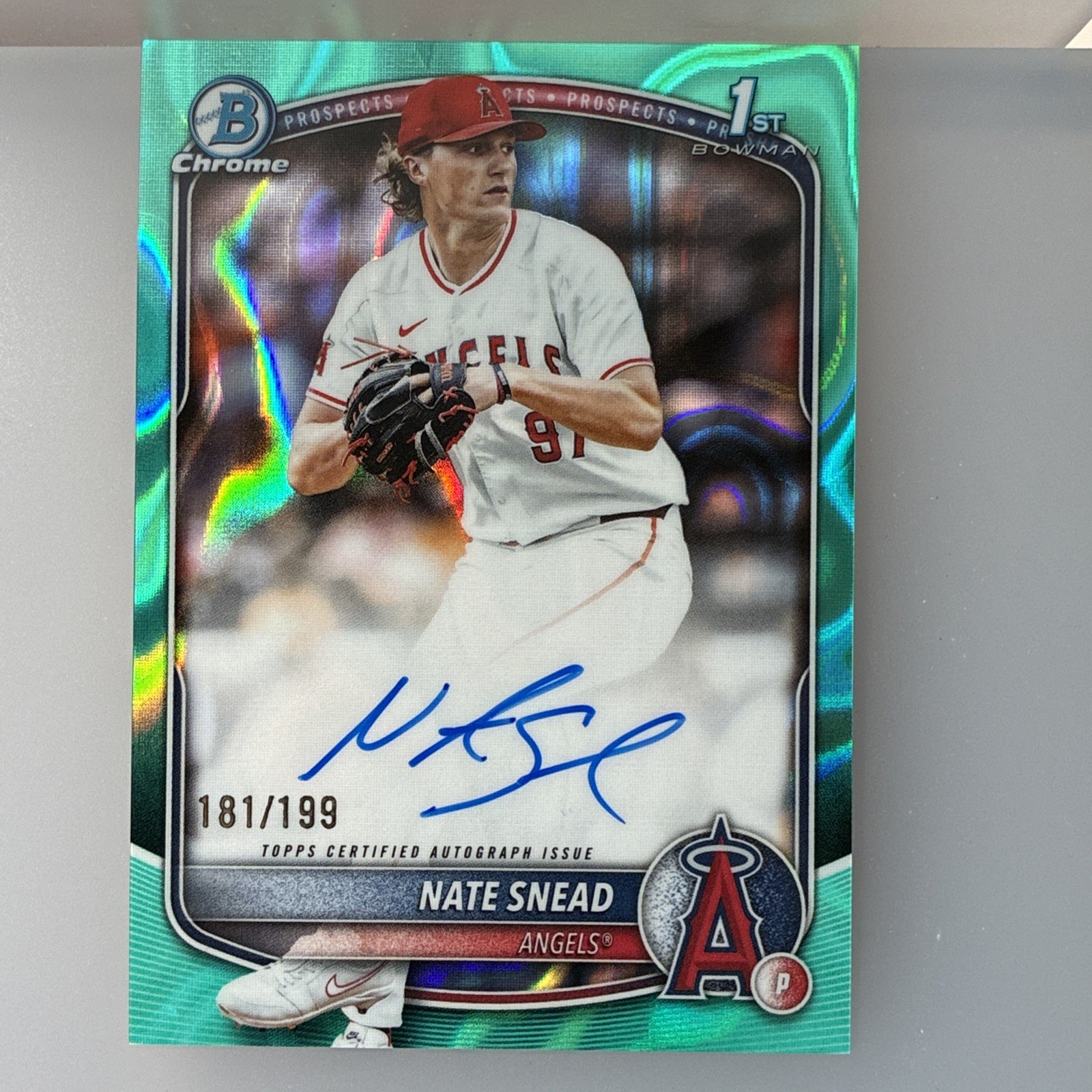 2025 Bowman Draft - Chrome Auto Nate Snead #CPA-NSN Aqua Lava Refractor /199