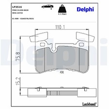 Bremsbelagsatz Hinten Brembo-System für Mercedes W204 C204 S204 08-> 0064207820 Bremsbelagsatz Hinten Brembo-System für Mercedes W204 C204 S204 08-> 0064207820