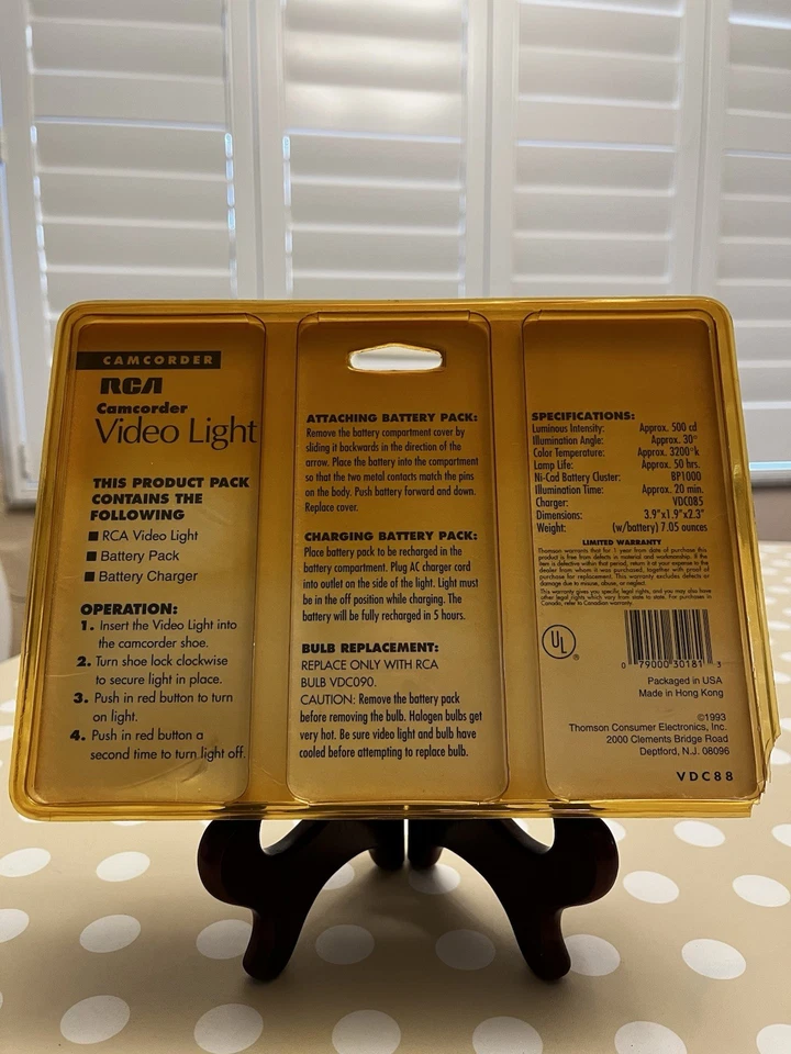 Videocámara RCA Video Luz Montaje VDC88 Incluye Batería Recargable VintageNOS Foto 4 de 4
