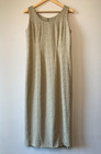 Maxikleid Damen Gr. 12 Gold Etuikleid Schimmer Cocktail Partykleid Vintage