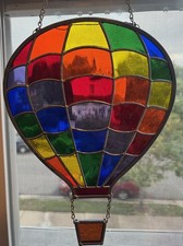 Stained Glass Rainbow Hot Air Balloon Suncatcher 