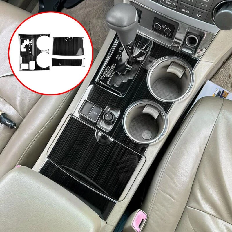 Panel de cambio de marchas de consola central de acero negro para Toyota Highlander 2008-2013 Foto 2 de 4