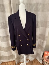 Ralph Lauren Women s Navy Double Breasted Wool Lined Blazer Jacket Size 10