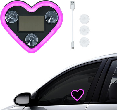 Mcbazel Car LED Ambient Light, Rechargeable Solar-Powered Heart-Shaped LED Light