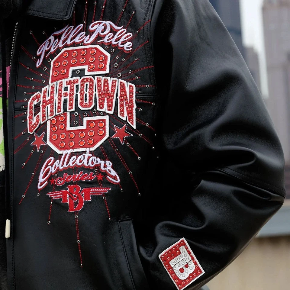 Pelle-Pelle X TB Para hombres Chi-Town Chaqueta de Cuero Pelle Pelle Para hombres Chaqueta de Cuero Foto 3 de 4