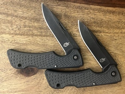 Gerber US1 Pocket Knife Lockback Plain Blade USA SUPER NICE!  Lot Of 2