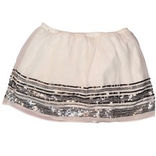 Abercrombie Fitch White Sequin Embellished Skirt Size M