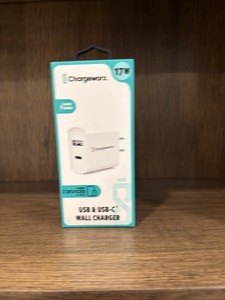 D6-U Chargeworx - USB & USB-C Rapid Wall Charger - White 17w