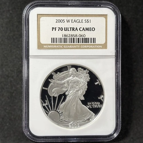 2005-W $1 American Silver Eagle Proof West Point NGC PF 70 Ultra Cameo