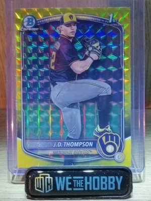 2025 Bowman Draft, J.D. Thompson, Yellow Geometric/75, 1st Bowman
