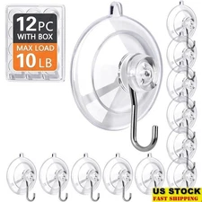 Clear Suction Cup Hooks Strong Durable Removable Reusable Home Organization New