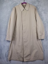 London Fog Maincoats Trench Coat Men's 40L Beige Vintage Classic Faux Fur Lining