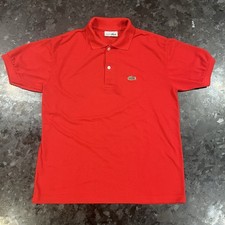 Vintage LACOSTE CHEMISE Polo Shirt, Size L, Red, Made in France  READ DESC