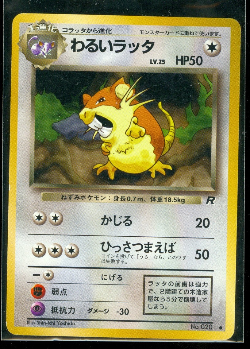 Pokemon DARK RATICATE #020 ~ Japanese Team Rocket - NEAR MINT/MINT