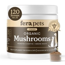Fera Pets Mushroom Supplement for Dogs  Cats with Turkey Tail - 60g, Brown