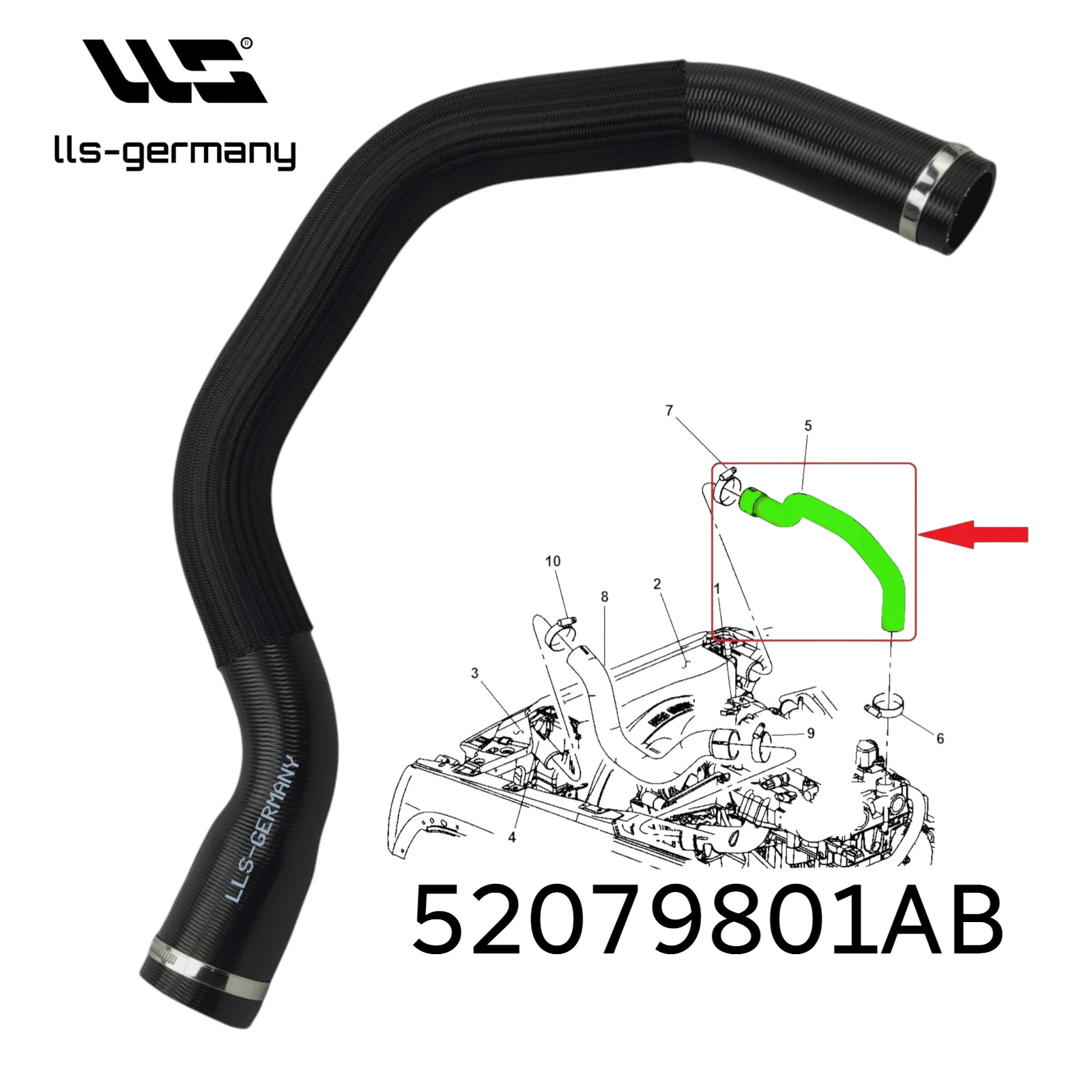 Turbo Hose Intercooler Hose For Jeep Liberty 2.8 CRD 4X4 4WD 52079801AB