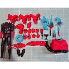 Mezco Red Goat Cthulhu Head Sculpture 1/12 DIY Figure Accessories Toy