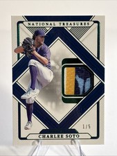 CHARLEE SOTO 2025 NATIONAL TREASURES TT-CS TREASURED PATCH EMERALD 1/5