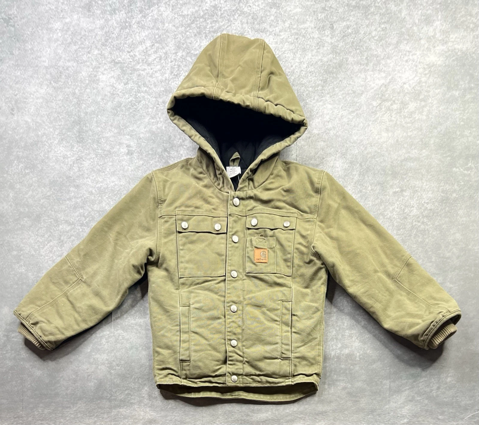 Carhartt Hooded Jacket Quilted Youth Size Small (7/8) Green