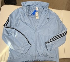 adidas Originals Ash Blue Firebird Oversized Tracktop Full Zip Women's Size XL