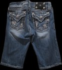 Girls Size 14 Bermuda Miss Me Jeans Shorts Medium Wash Embellished — photo 2